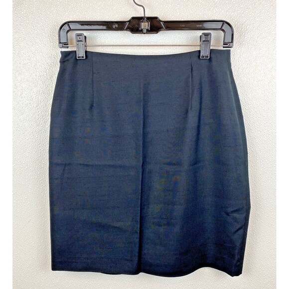 NWT Jones New York Straight Skirt Women's Black 100% Silk Size 6 Side Zipper - Picture 1 of 9